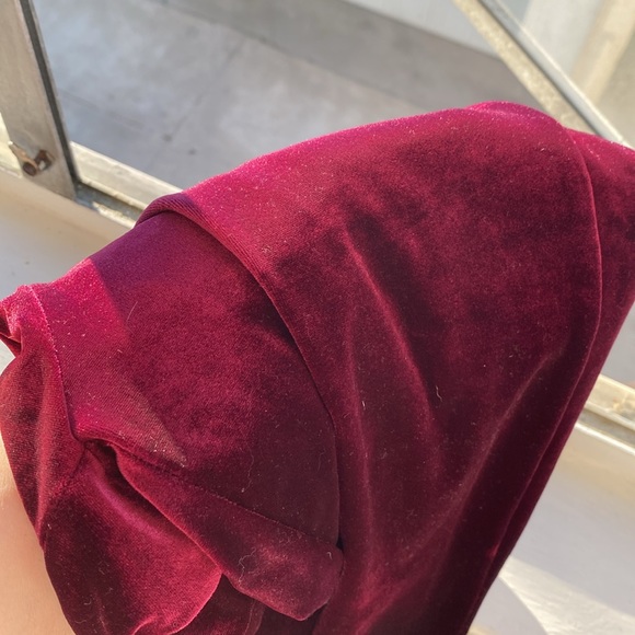Loft Red Velvet Leggings Pants Petite Medium - Picture 5 of 5